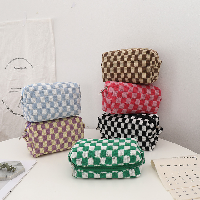 Checkered Pewter VANS Inspired Makeup Bag / Makeup Pouch / 