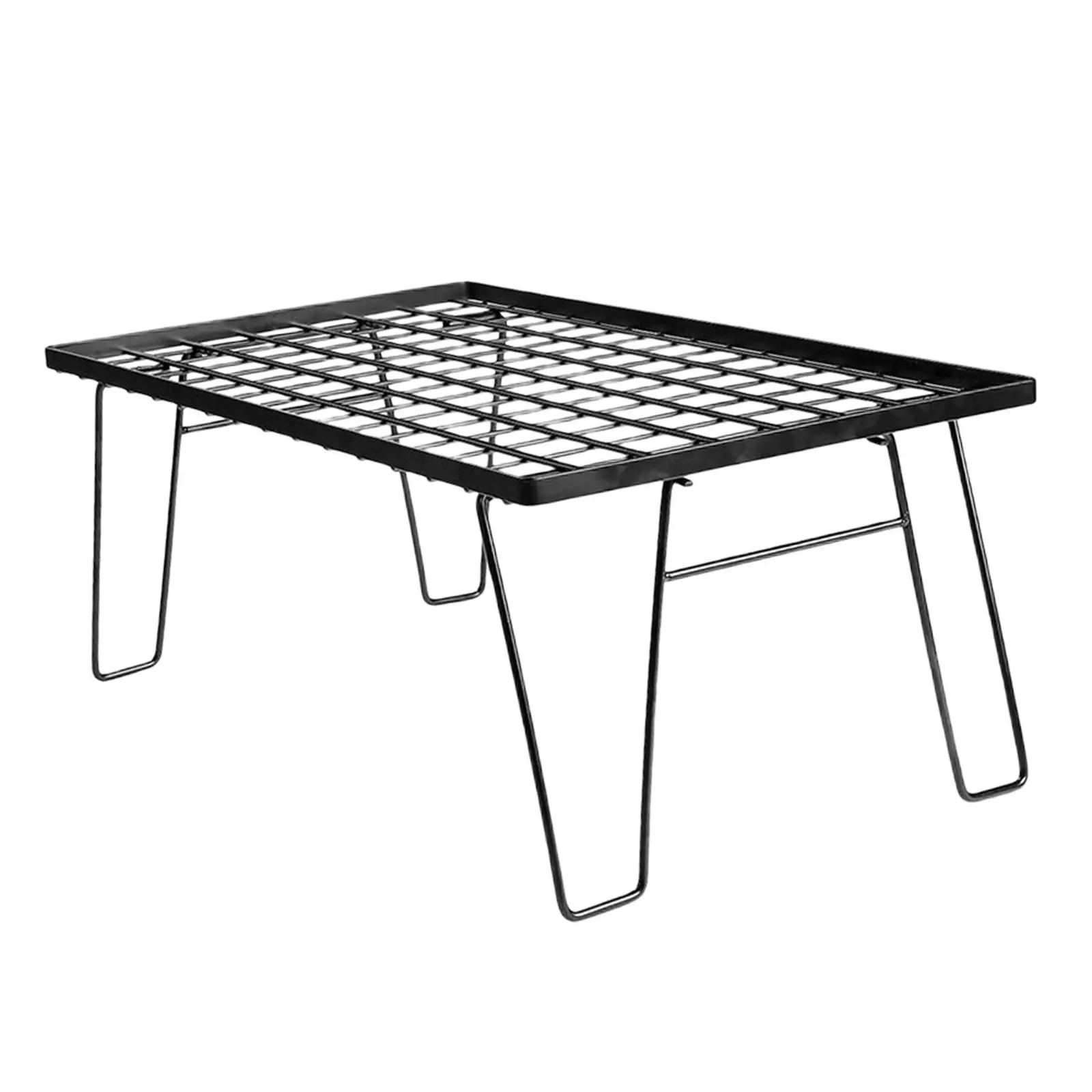 Outdoor Folding Table Lightweight Metal Barbecue Table Multifunctional Desk Furniture Camping Grill Rack for Fishing BBQ Garden