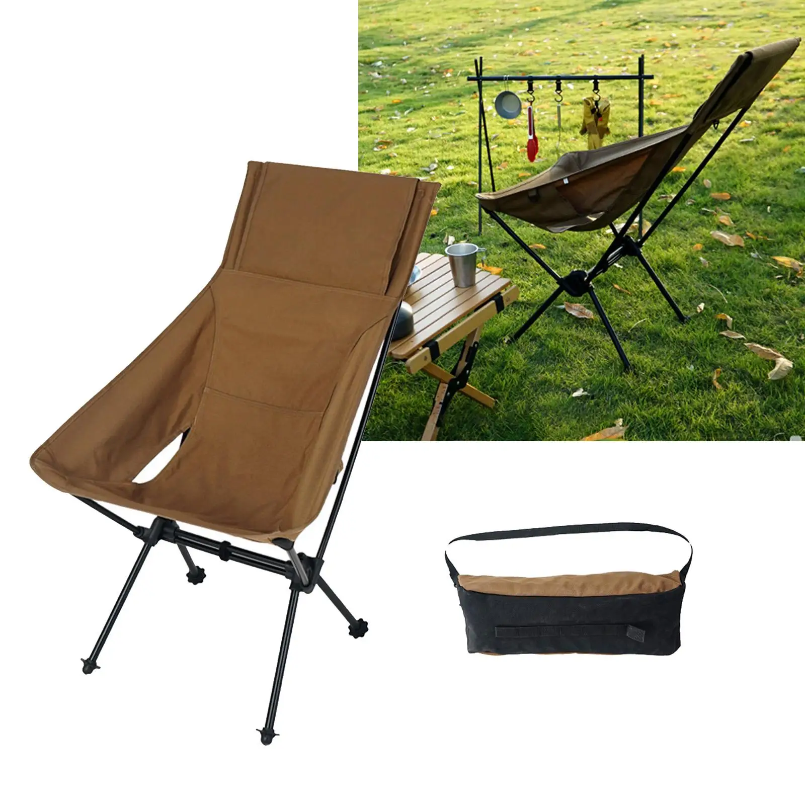 Folding Chair Camping Chair Portable with  for Outdoor Backpacking