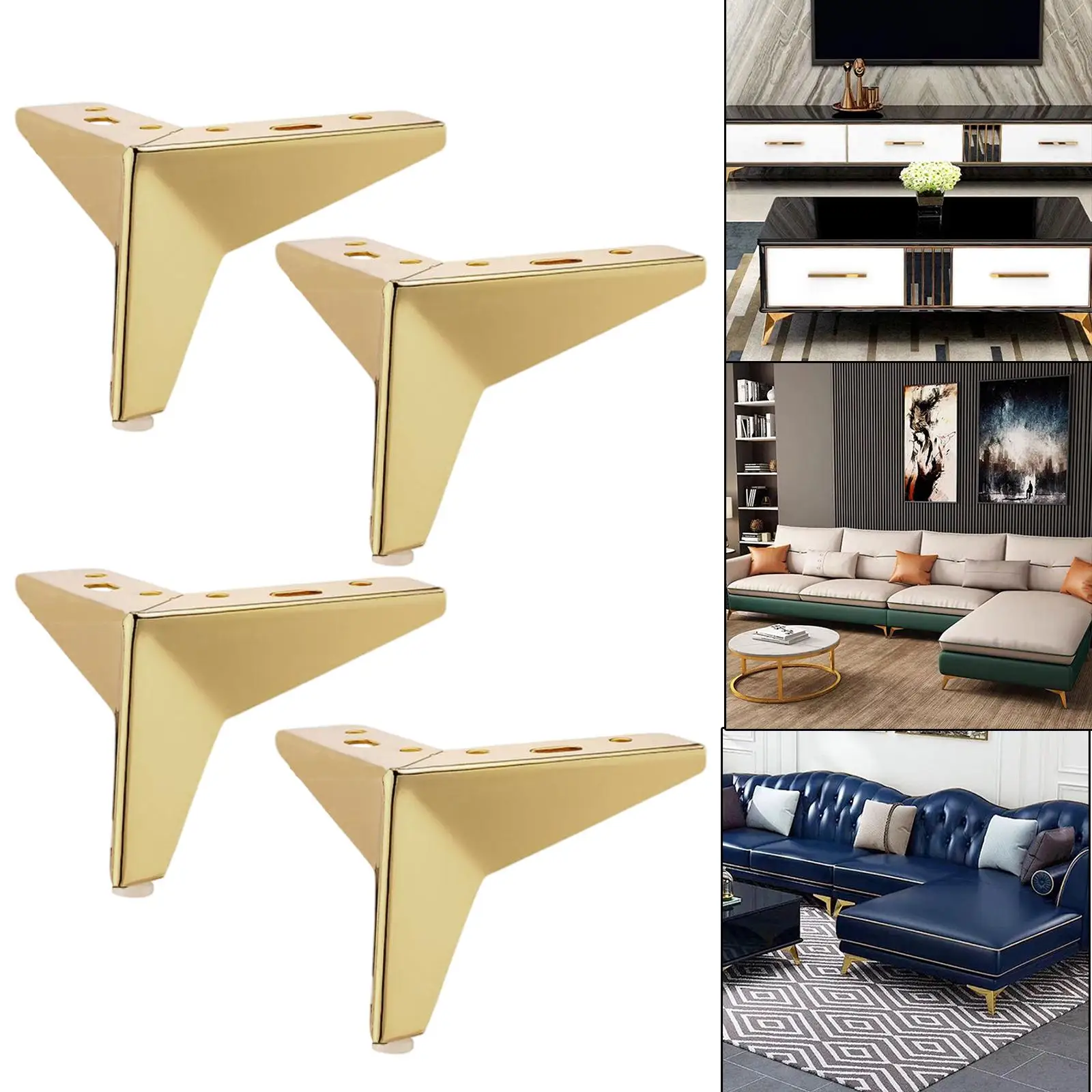 4Pcs Triangle Furniture Legs Loveseat Couch Leg for Ottoman, Cupboard, Furniture,