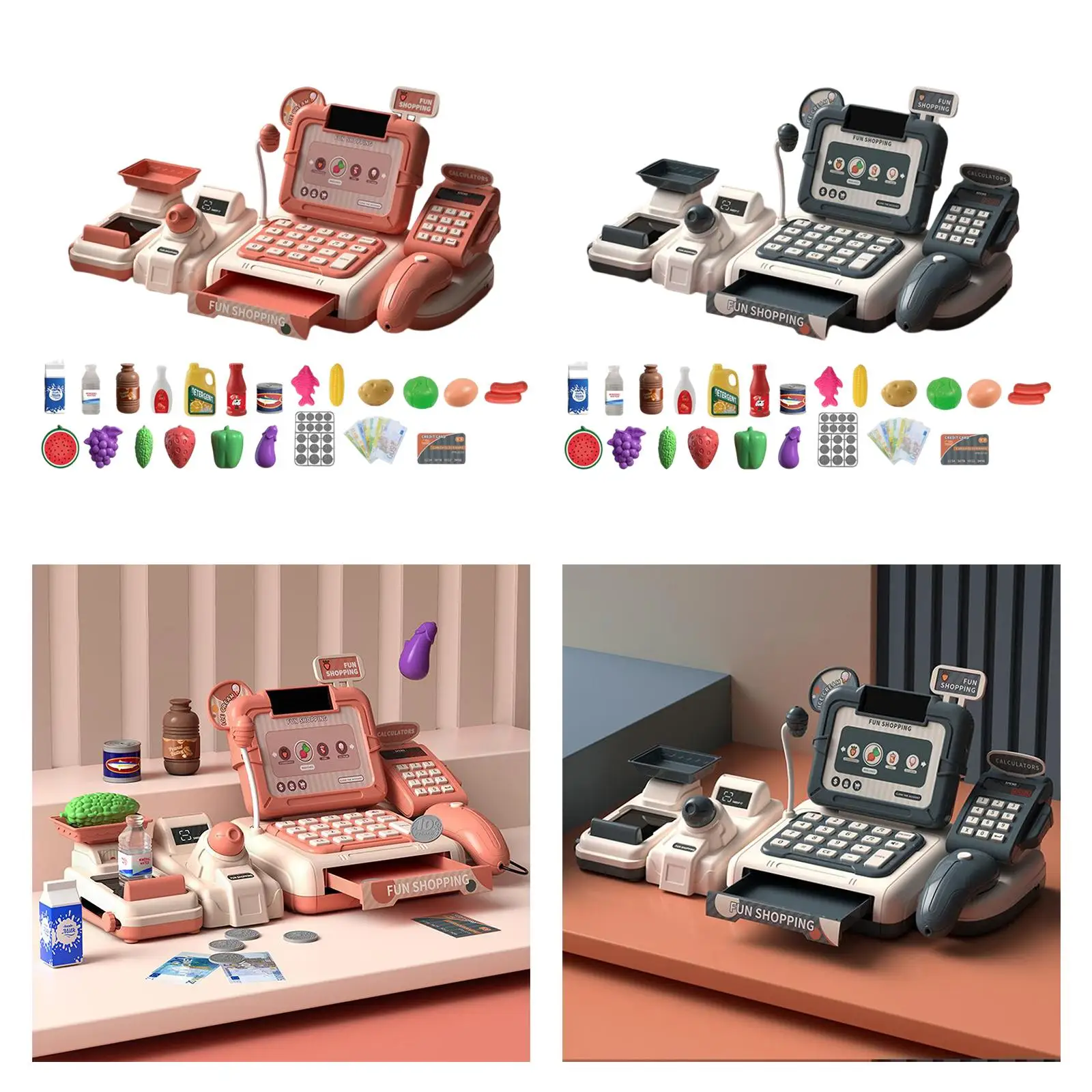 Simulation Children` Store Toys Cash Register Supermarket Cash Register Play House for Baby Birthday Gifts