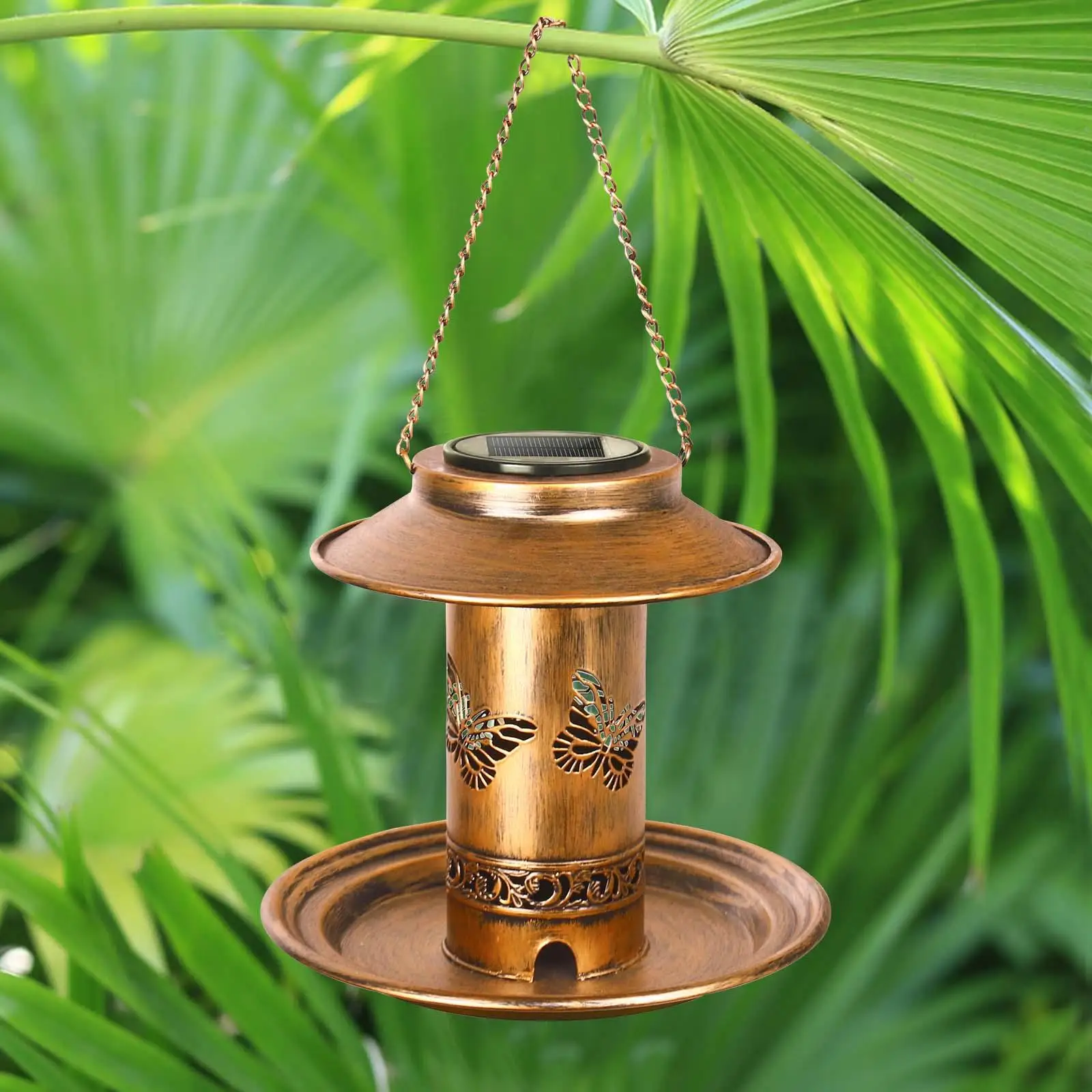 Solar Powered Garden Light Waterproof Bird Feeder Solar Lantern Landscape Lamp for Courtyard Garden Backyard Outdoor Decoration