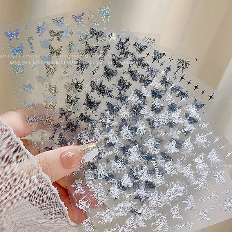 Best of 3D Hollow Butterfly Nail Art Sticker Aurora Laser Butterfly Manicure Sticker Black&amp;White Butterfly Manicure Decoration &amp;*&amp; Reviews & Tips