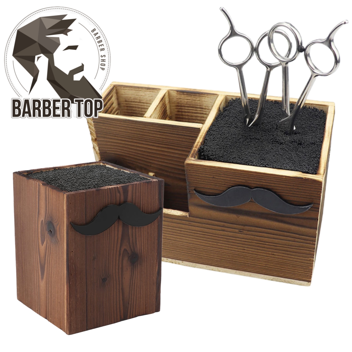 Best of Barber Haircut Scissors Socket Wooden Non-slip Comb Clips Storage Box Salon Scissors Display Rack Inserting Holder Reviews & Tips