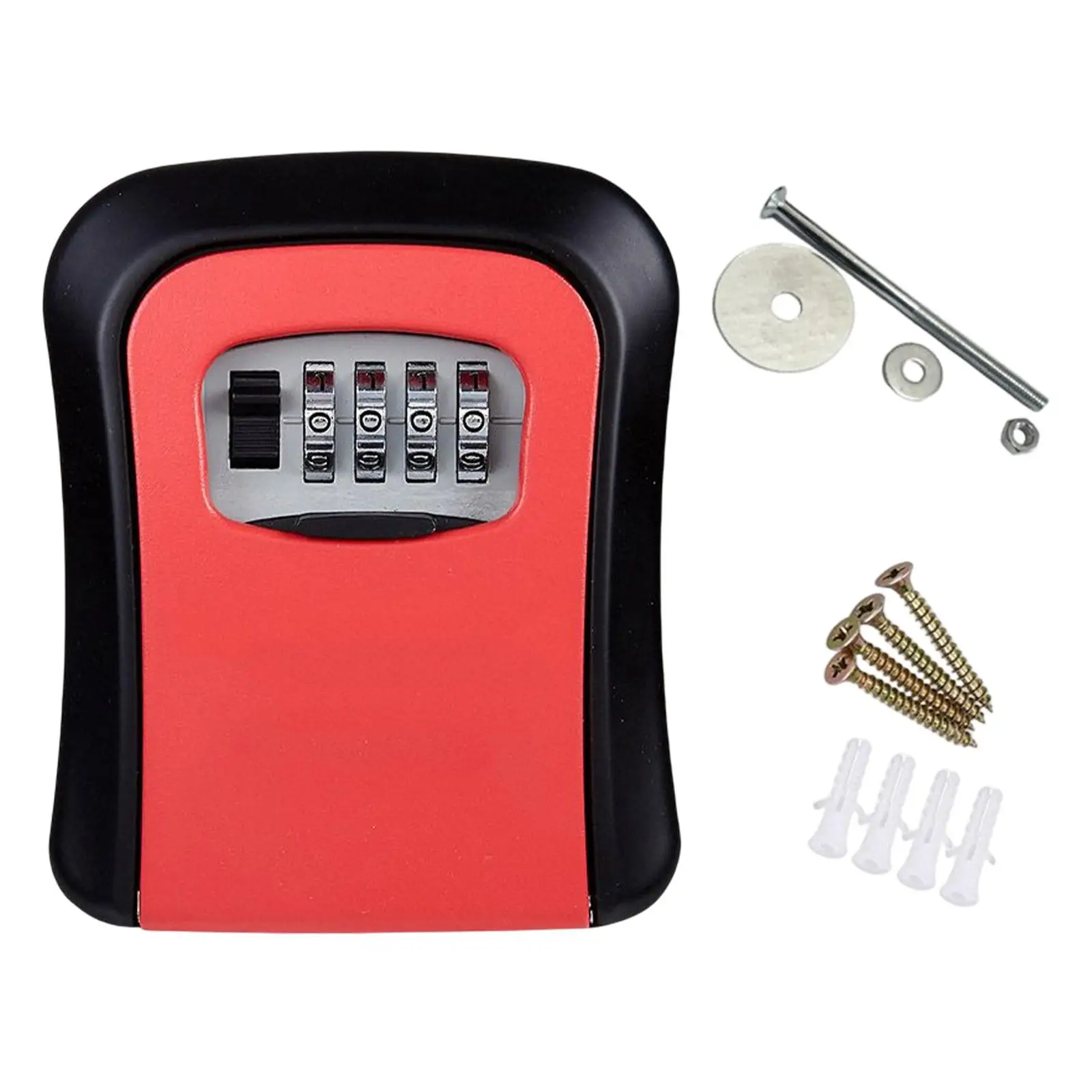 Portable Key Storage Box Mounted 4 Digit Combination for House Garage Garden