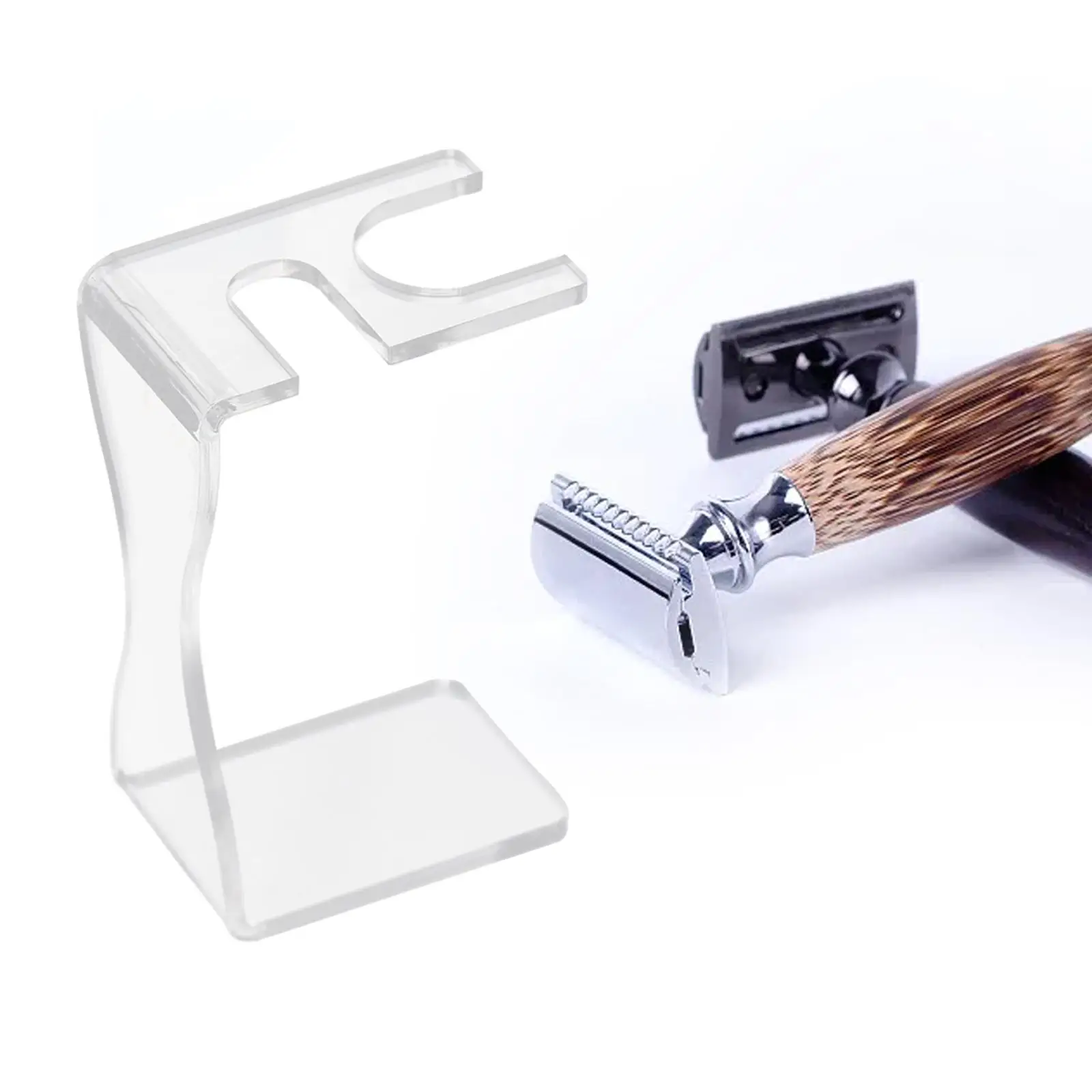 Manual Shaver Stand Holder Rack Multifunctional Functional Anti Slip Base Durable Height 11.2cm for Wet Shaving Enthusiastic