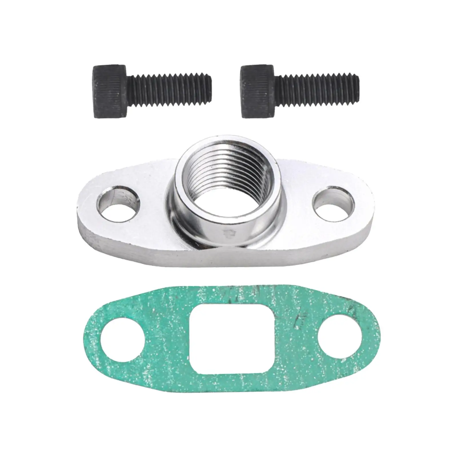 Oil Drain Outlet Flange Gasket Adapter Set with Bolts Durable Accessory AN10 Fitting Aluminum Alloy for T3 T66 GT30