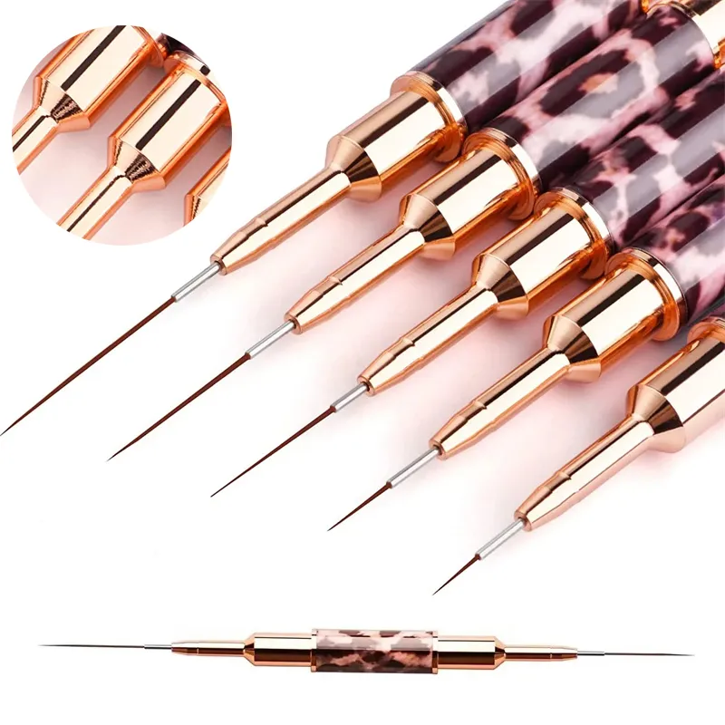 Best of Nail Art Liner Brushes Double Head Leopard Print Acrylic French Stripe Drawing Painting Pen Gel Polish Nail Art Manicure Tools Reviews & Tips