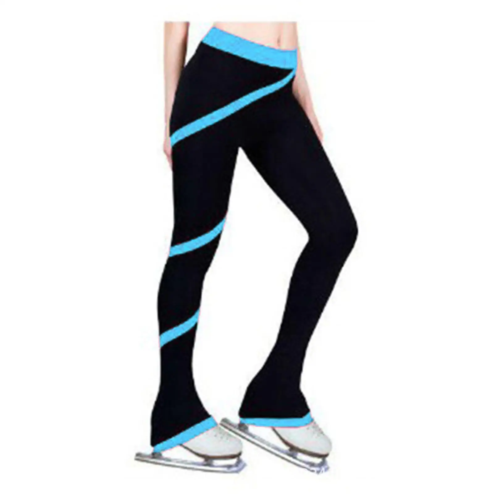 Ice Figure Skating Polar Fleece Warm Skirt Pants Gymnastics Activewear Sportswear Trousers - Black