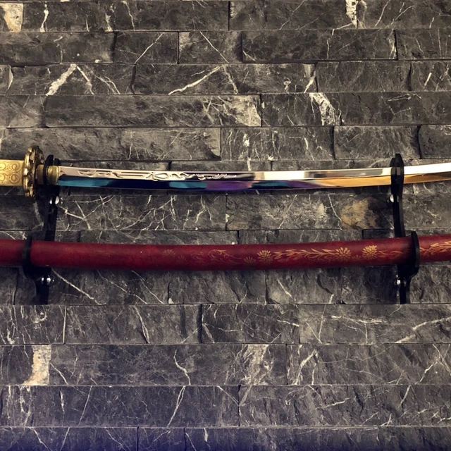support mural en bois noir samouraï épée Katana su – Grandado