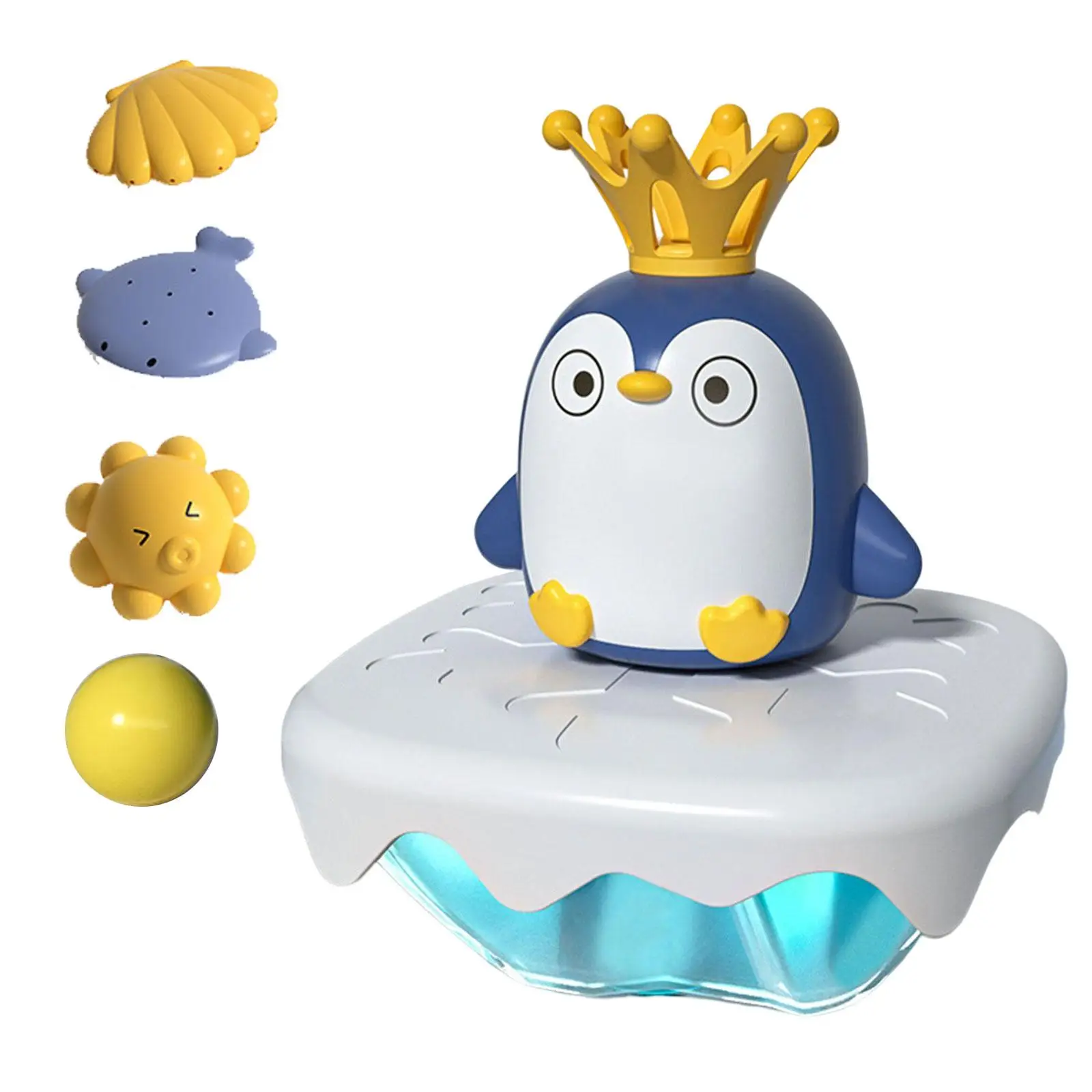 Baby Bath Toy with 4 Water Spray Heads Electric Baby Bath Penguin Toy for Infants Babies 6-12 Months Toddlers 1-3 Year Old