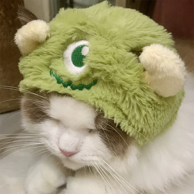 Cat Cute Cartoon Decorative Funny Cat Headwear Cat Dog Hat Headgear Pet  Cute Funny Artifact Warm Plush Pet Hat Pet Photo Props