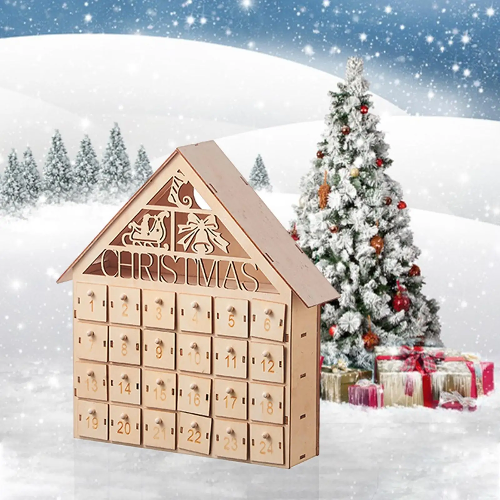 Christmas Advent 24 Days Decoration 24 Drawers for Restaurant