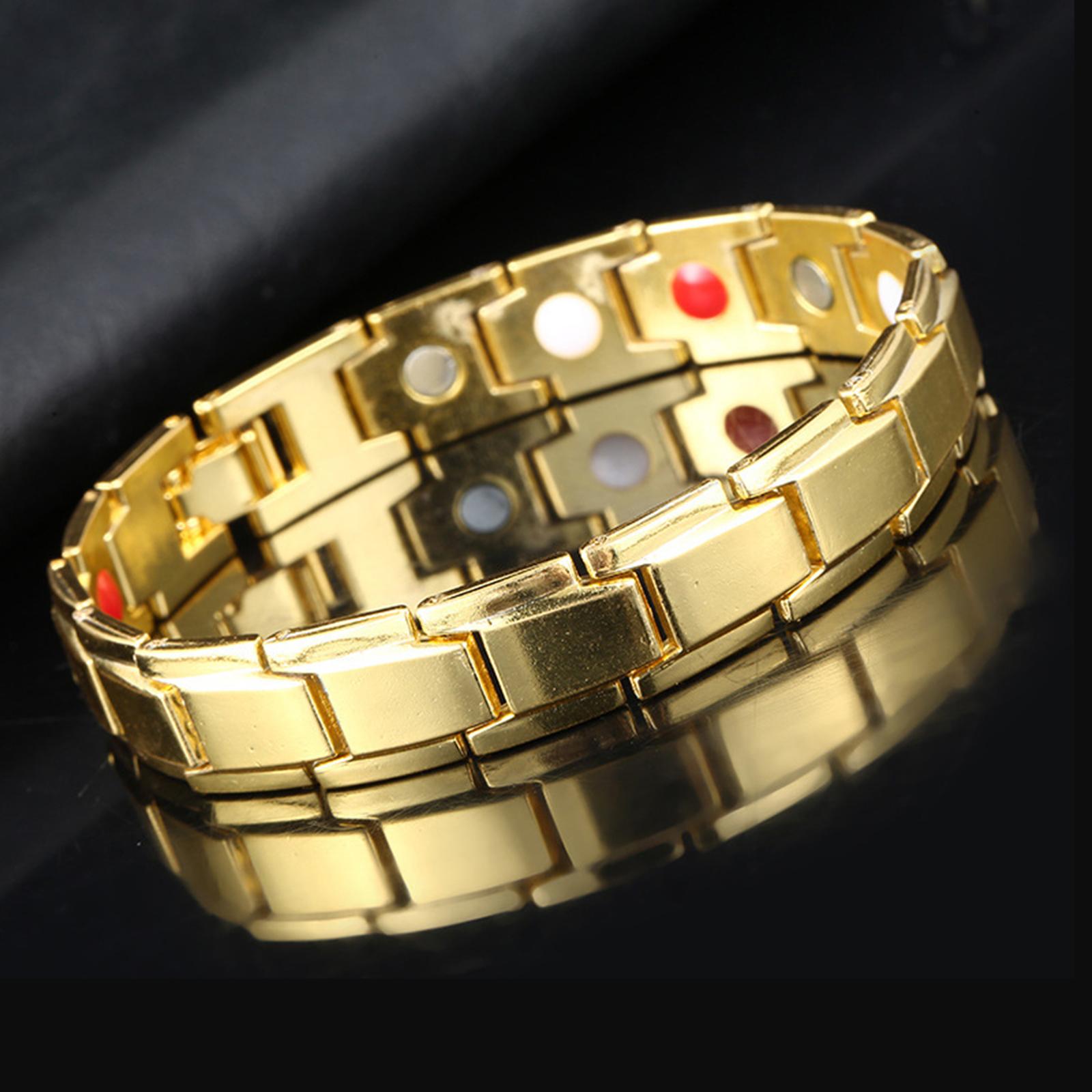 Magnetic Therapy Bracelet Titanium Steel Promotes Blood Circulation Wristband for Carpal Tunnel Relief Arthritis Pain Unsex Men