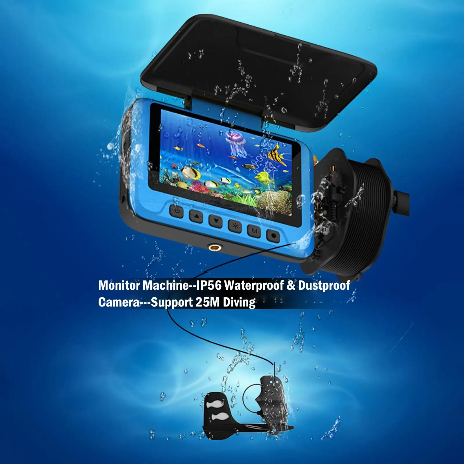 4.3inch Underwater Fishing Camera Fish Finder Display Screen for Sea Fishing