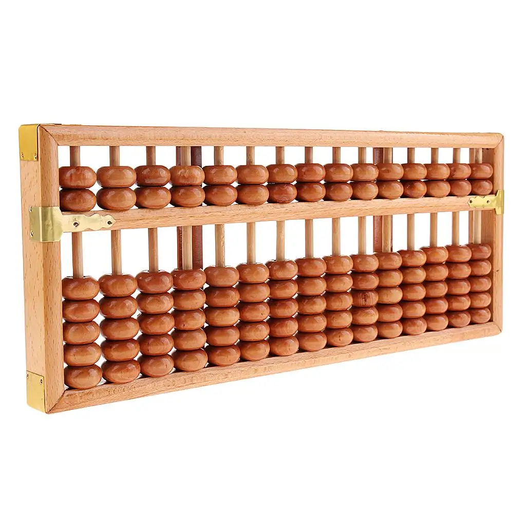 15 Rows Chinese Wooden Beads Arithmetic Abacus Calculator for  Education