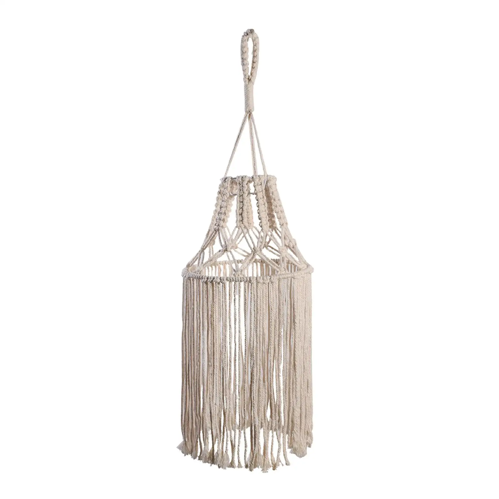 Bohemian Macrame Ceiling Lamp Shade Hanging Light Cover Tapestry Handwoven Lampshade for Office Dorm Home Decor Bedroom