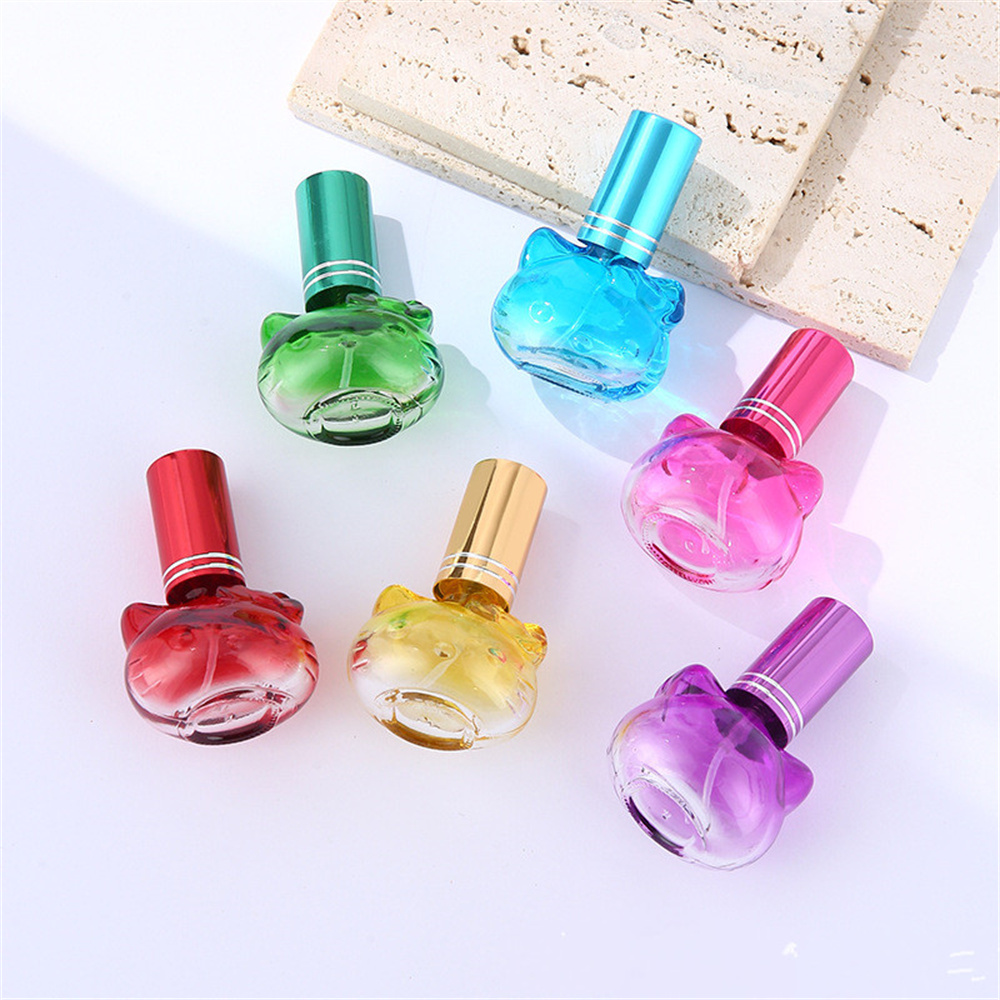 Best of 12ml Cute Kitten Perfume Bottle Colored Glass Spray Bottle Portable Essential Oil Sample Dispenser Refillable Empty Bottle Reviews & Tips