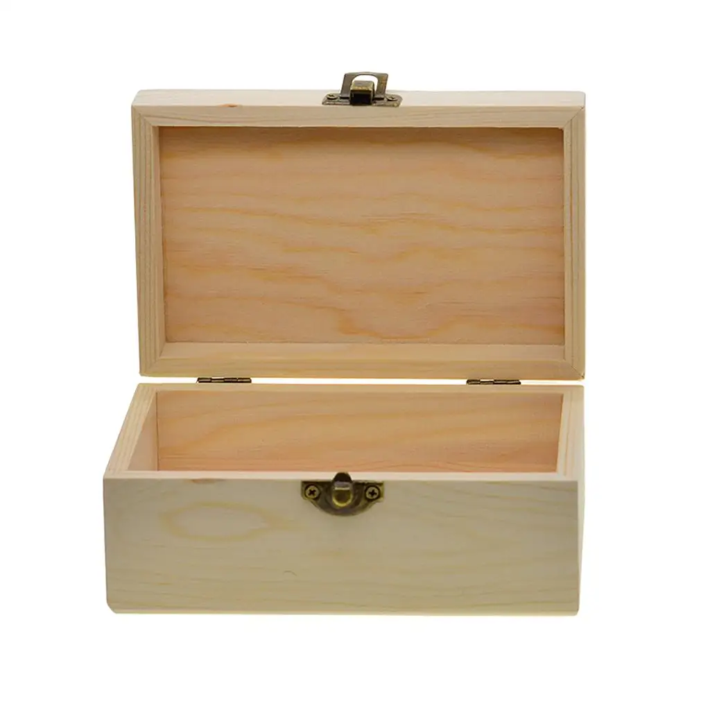 Wooden box, Plain wood case, Large Storage box Organizer Jewelry kids Craft case