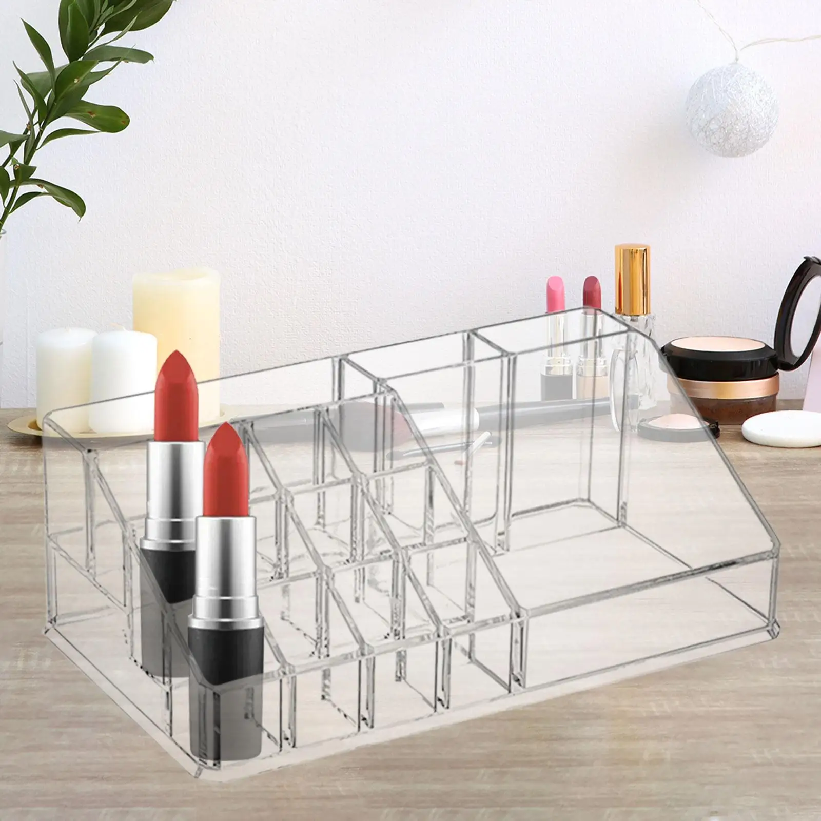 Makeup Organiser 16 Compartments Storage Lip Gloss Lipstick Holder Case