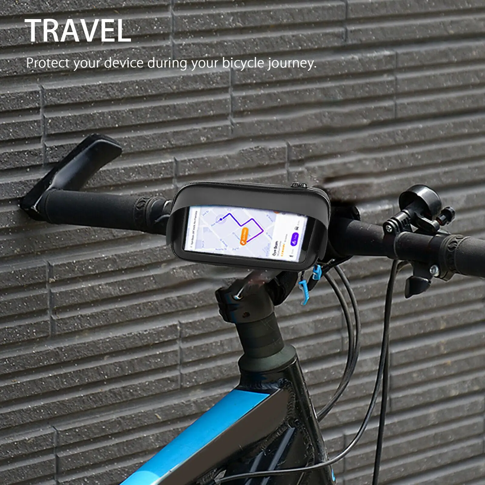 Bike Handlebar Bag, Universal Waterproof   Motorcycle Handlebar Phone Mount Holder Cradle with 360 Rotate