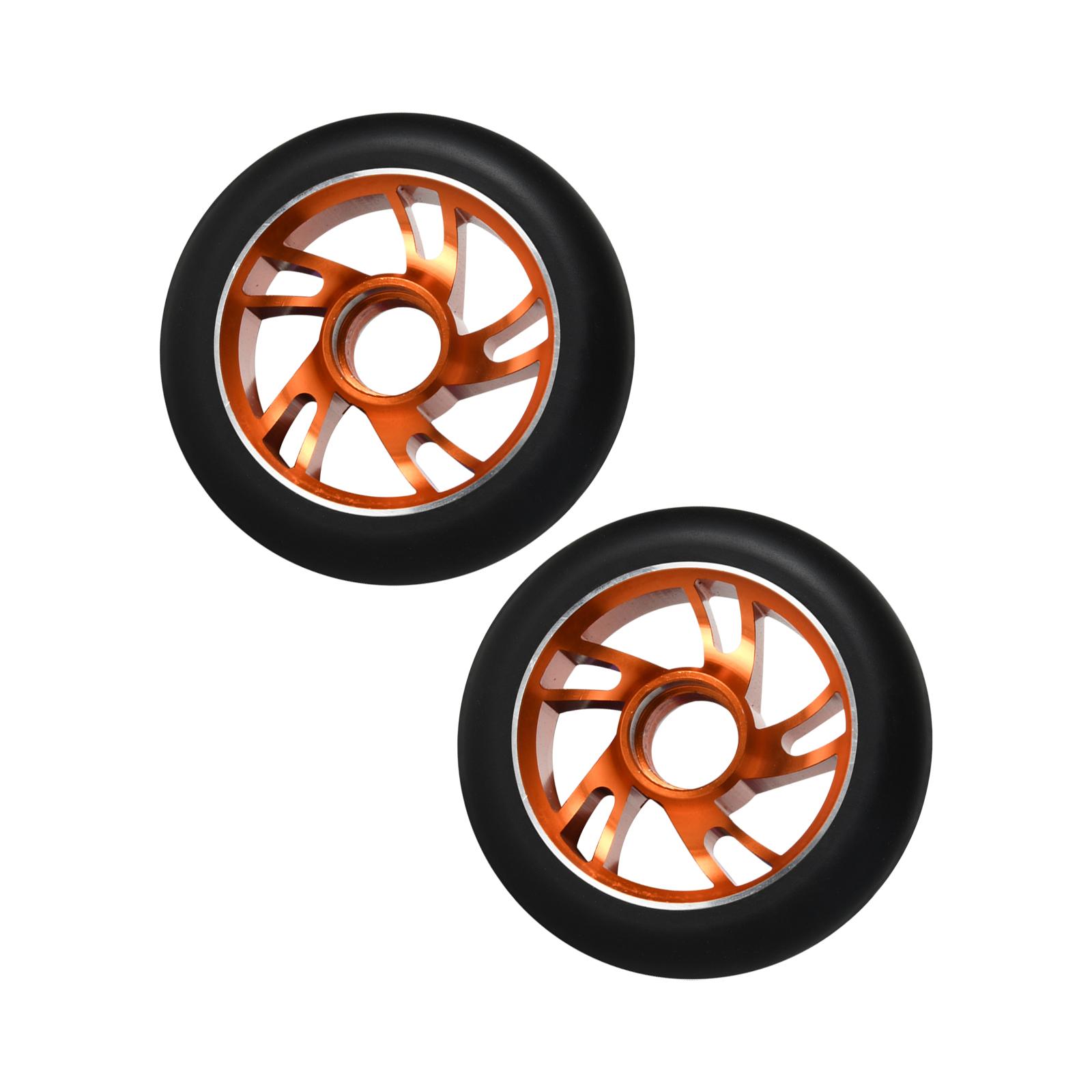 2x Scooter Replacement Wheels Wear Resistant Aluminium Alloy Professional 100mm for Smooth Ride for Scooter Accessories Modified