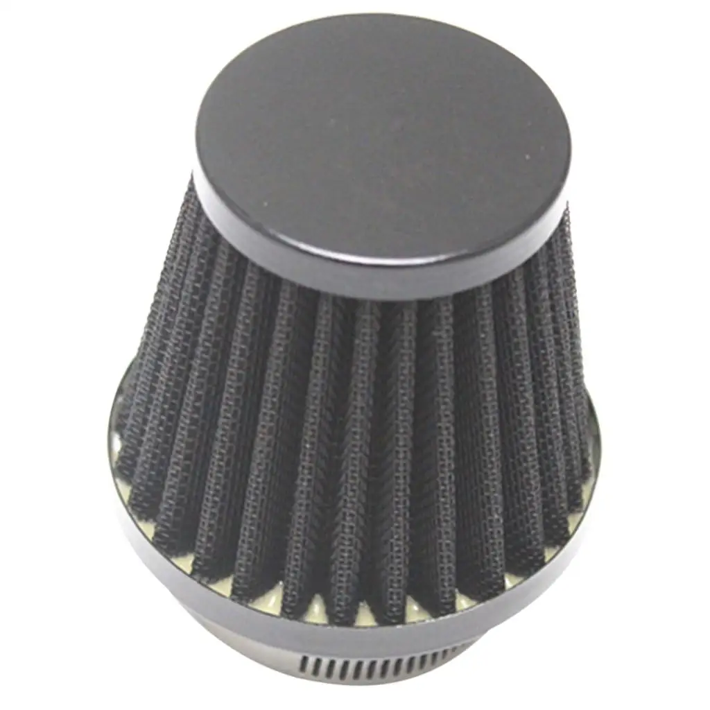 35mm Motorcycle Air Filters Round Tapered Refit Pod Intake Filter Cleaner for Dirt Bike ATV Moped Scooter Black