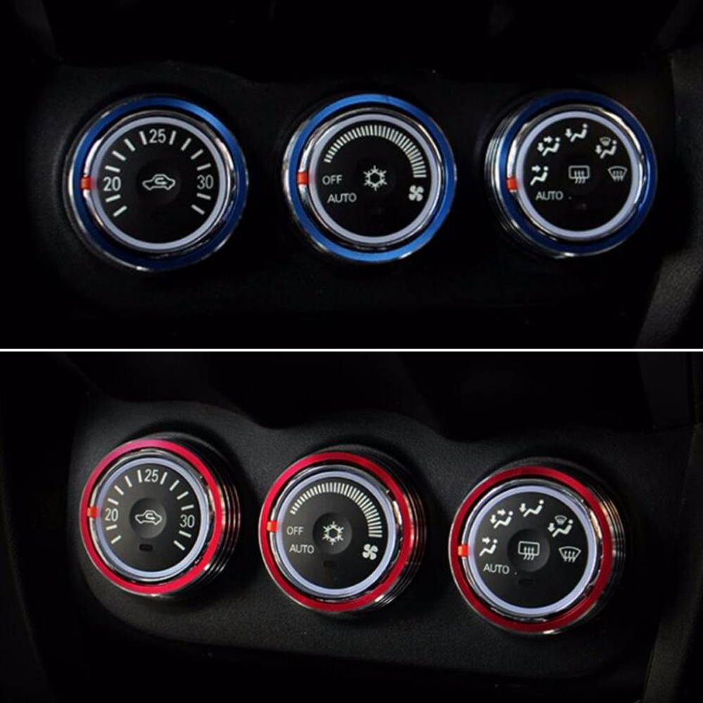 Für mitsubishi asx lancer outlander sport rvr 3 teile/satz auto klimaanlage wärme steuerungs schalter ac knopf ring auto zubehör – Detail 4