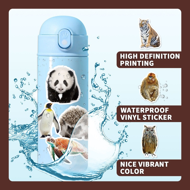 10/25/50 stücke PVC realistische Zoo Dschungel Tier Aufkleber für Lehrer Schule Wasser flasche Sammelalbum Skateboard Gepäck Aufkleber – Detail 5