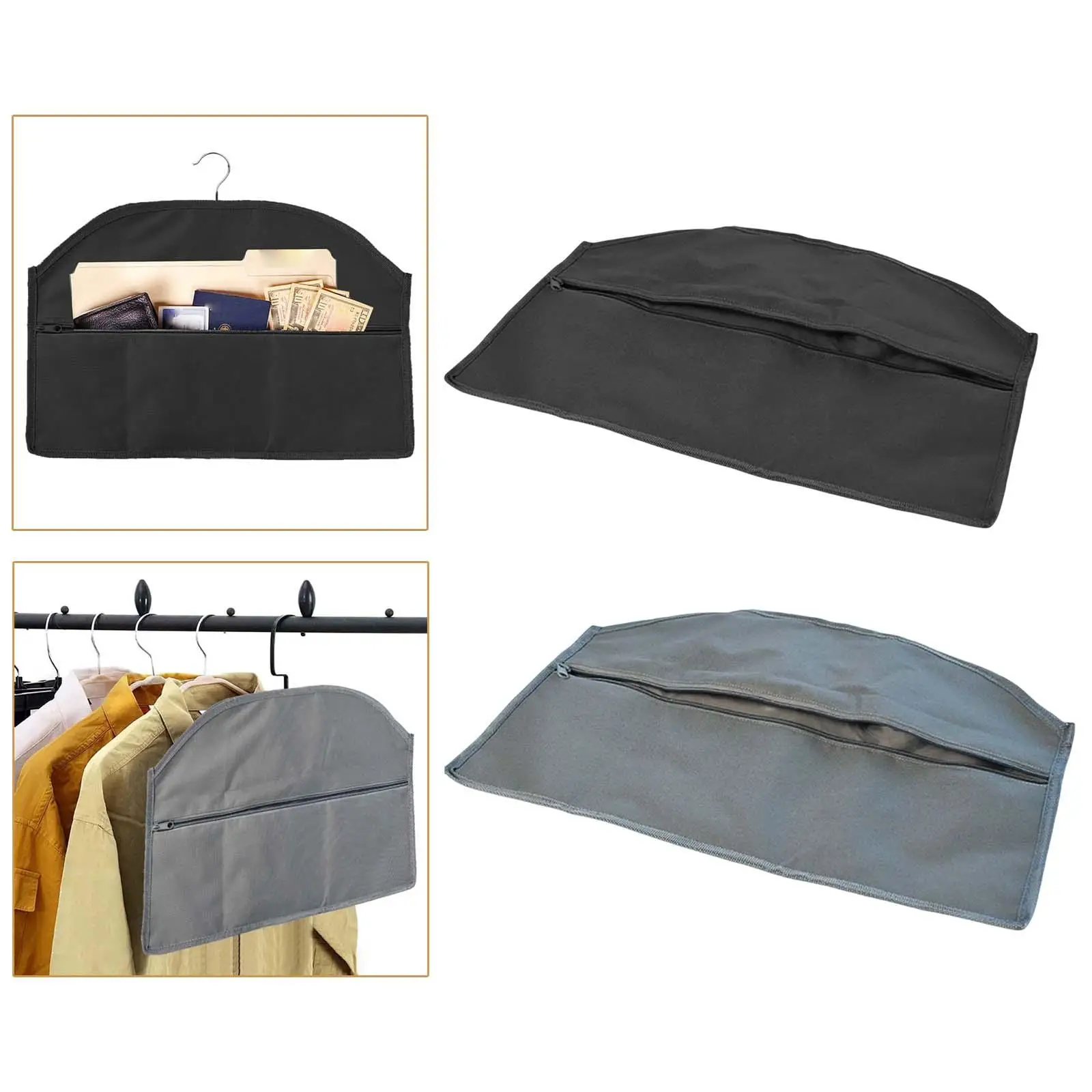 Water Resistant Hidden Pocket Zipper Pouch Hanger Bag Hanging Stash Hanger Diversion for Home Conceals Cash Valuables Money