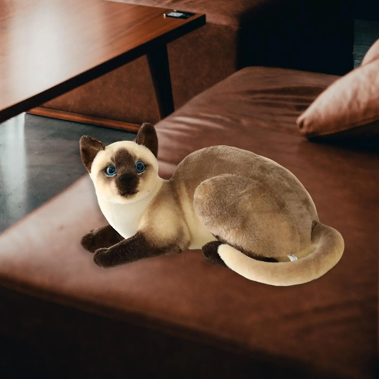 Simulation Siamese cats animal plush padding as a birthday gift