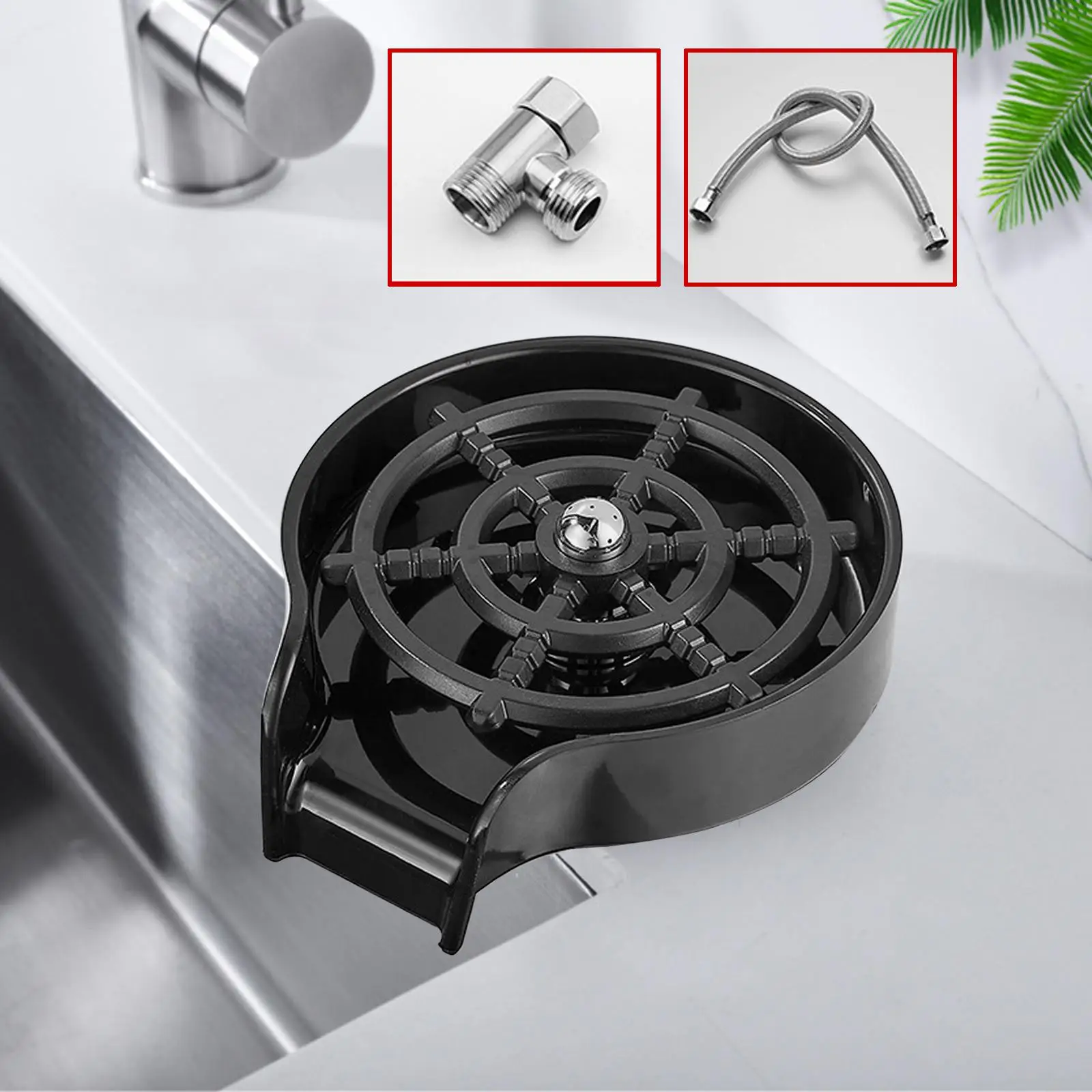 High Pressure Cup Washer Spraying Holes Bottle Washer milk cups Washer Kitchen Sink Automatic Flushing Device for Glass Cleaner