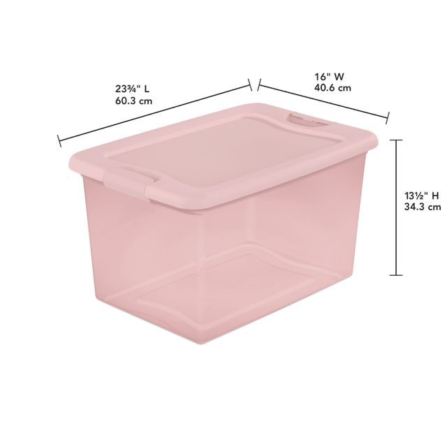 Sterilite 14978006 Clear Storage Tote With Lid 64 Quart 23-3