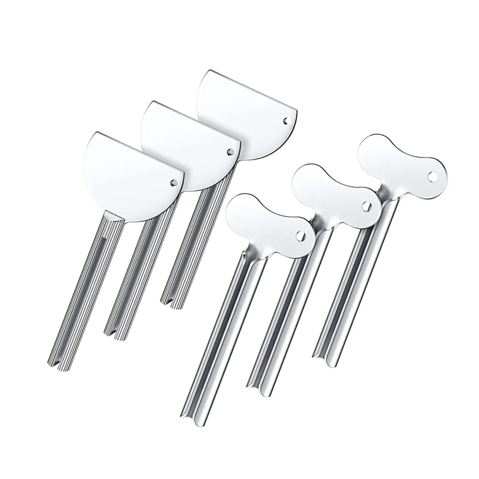 6Pcs Rustproof Toothpaste Squeezer Metal Wringer Winder with Hanging Hole Durable Practical Tube Roller for Stylist Salon