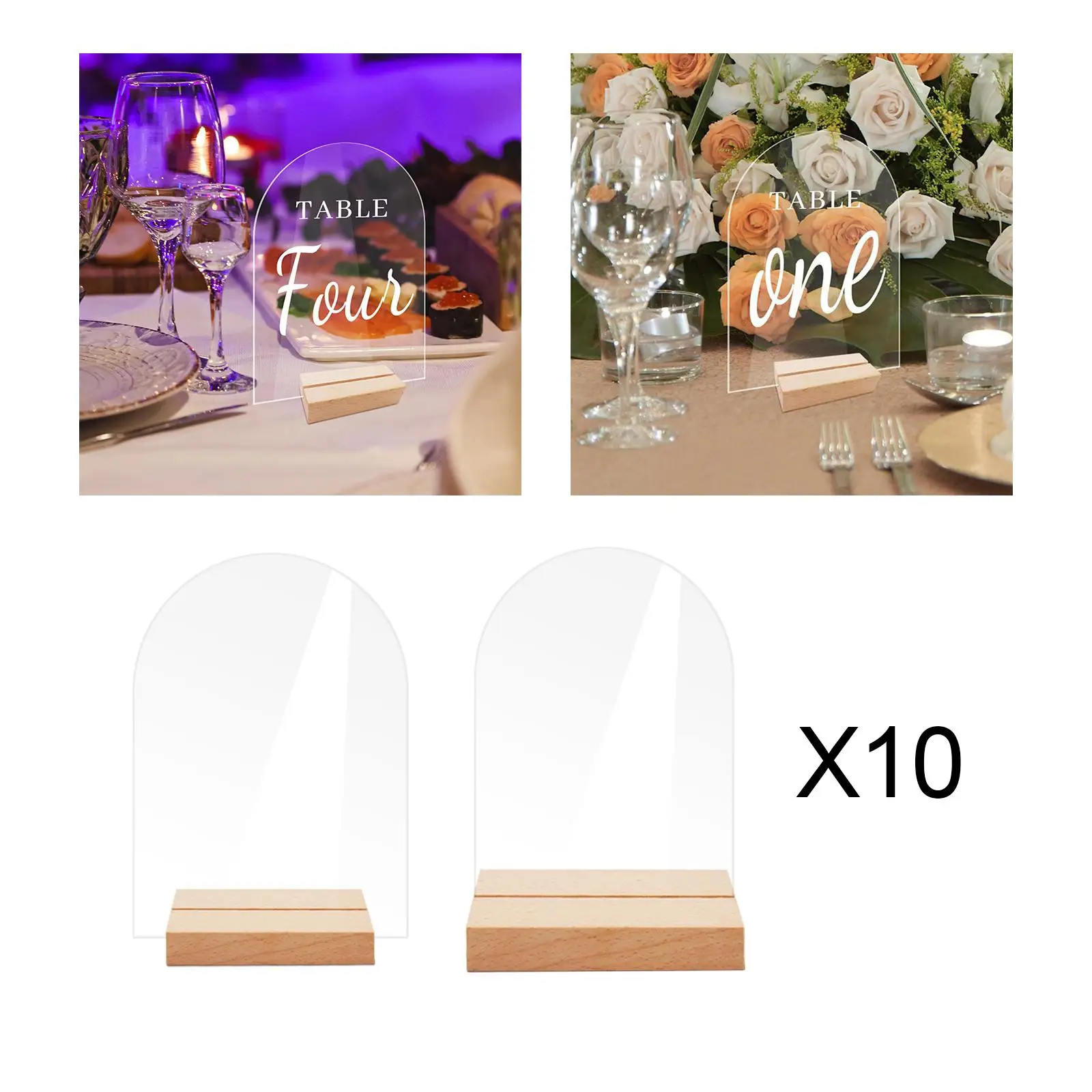 10Pcs Acrylic Place Cards Guest Name Signs Table Numbers for Wedding Event