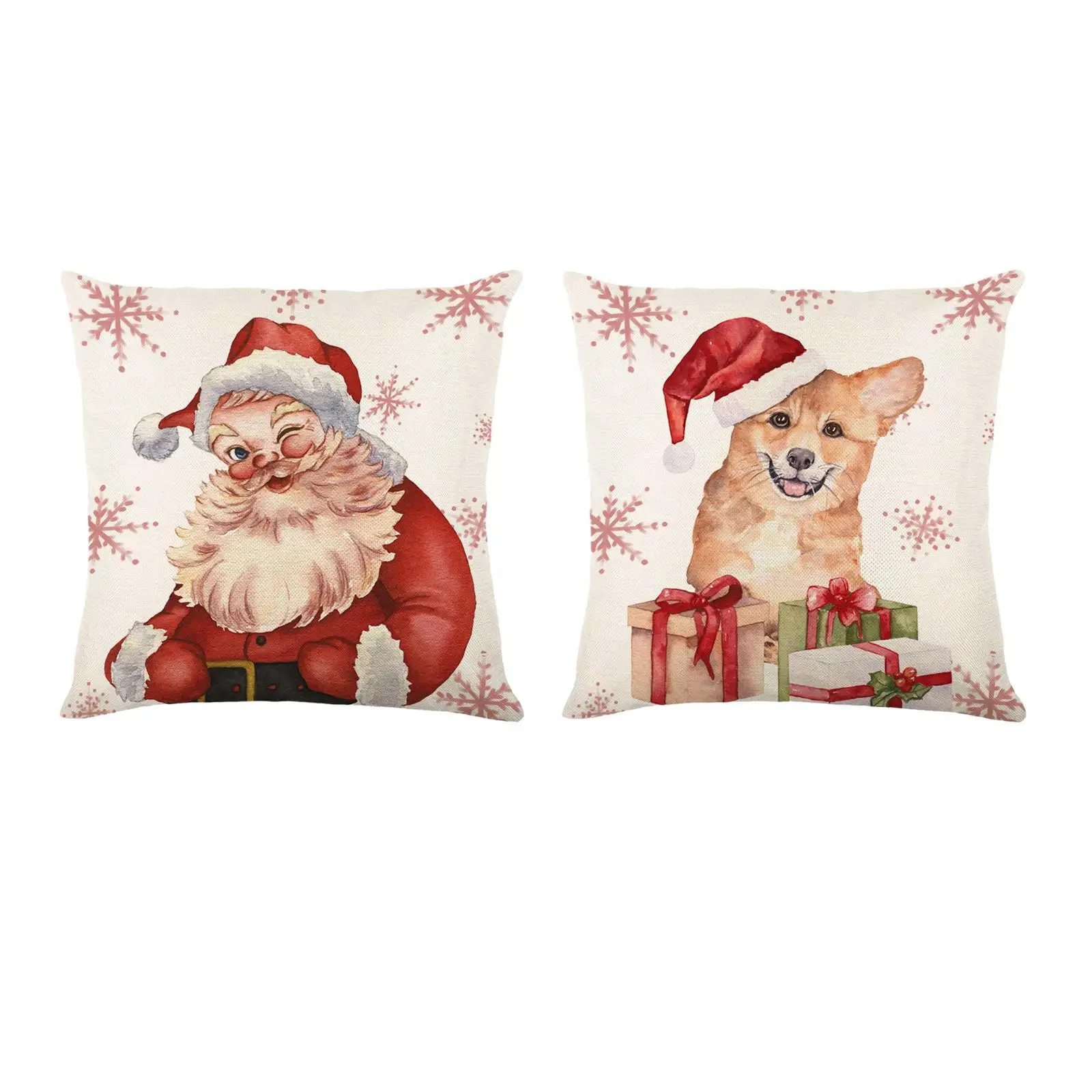 Christmas Throw Pillow Cover Breathable Zippered Decorative Pillow Case Cushion Cover for Car Bedroom Bed Farmhouse Decor