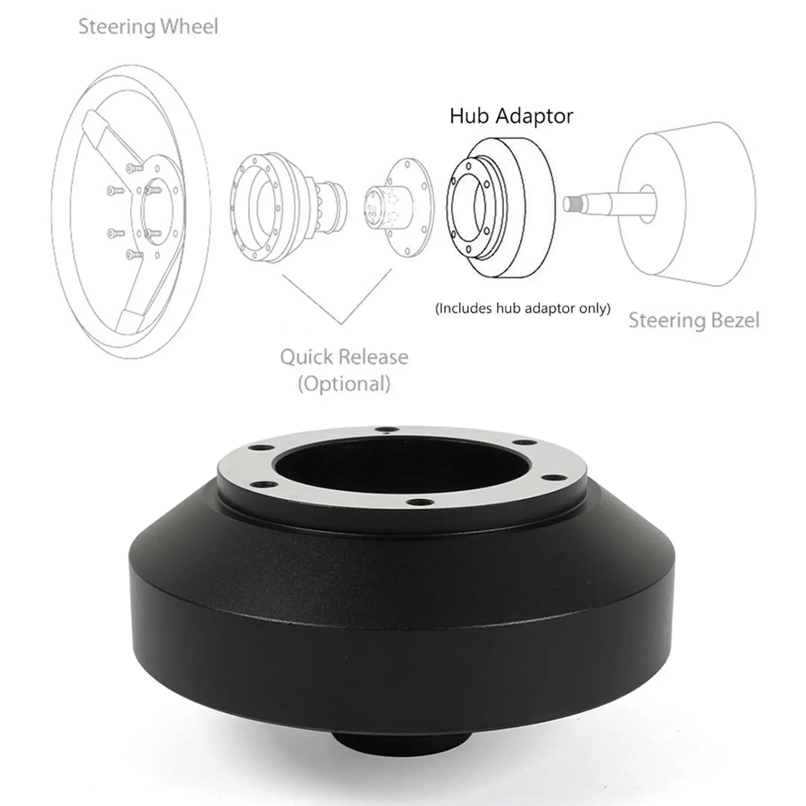 Steering Wheel Short Hub Adapter Easy to Install Professional Direct Replaces Accessory Durable 119mm for Nissan