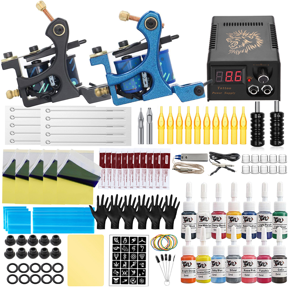 Best of Complete Coils Tattoo Kit Liner Shader Machine Power Supply Inks Pigment With Tattoo Needles Accessories For Tattoo Beginner Set Reviews & Tips