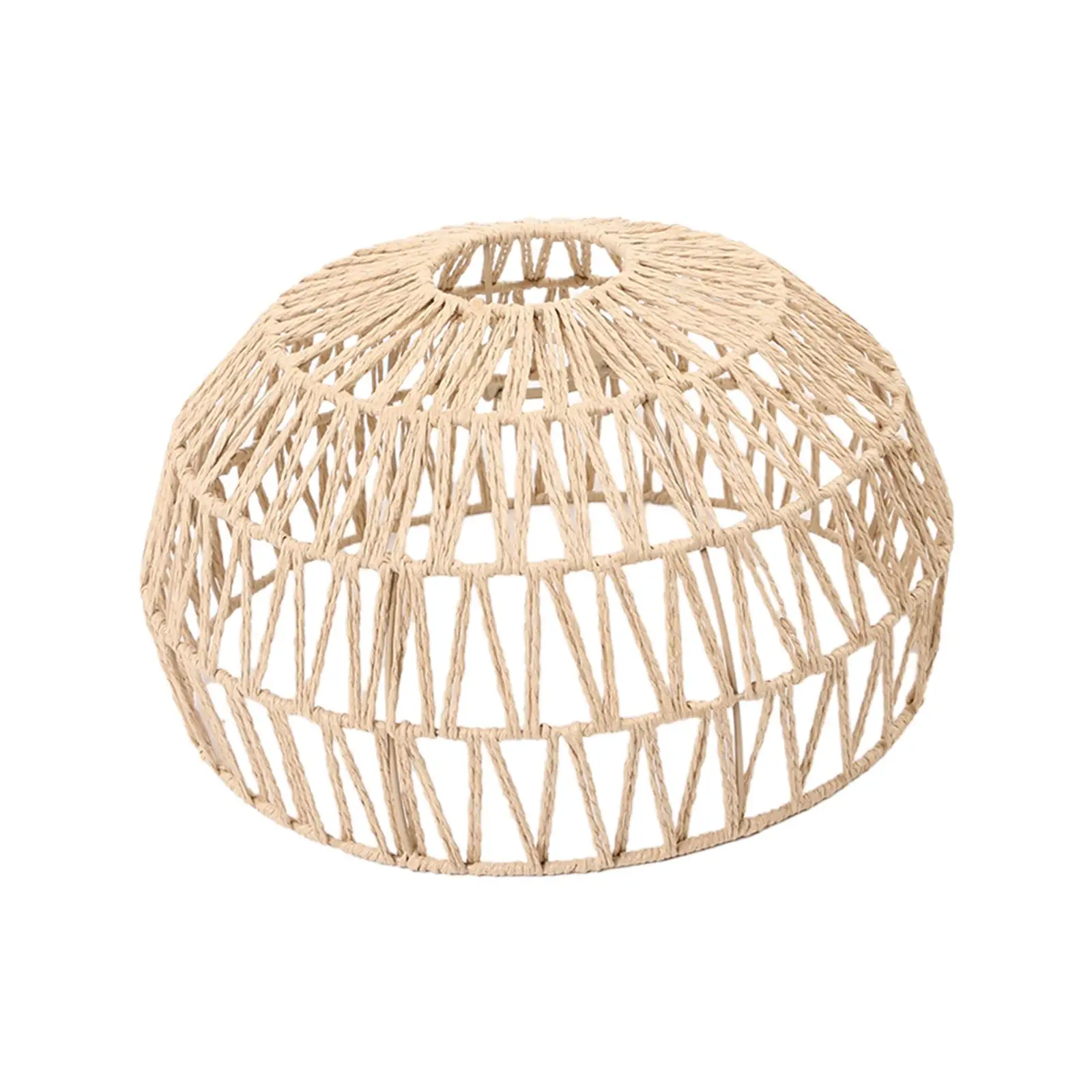 Retro Style Pendant Lamp Shade Weave Chandelier Paper Rope Woven Lampshade Lamp Cover for Bedroom, Kitchen Island