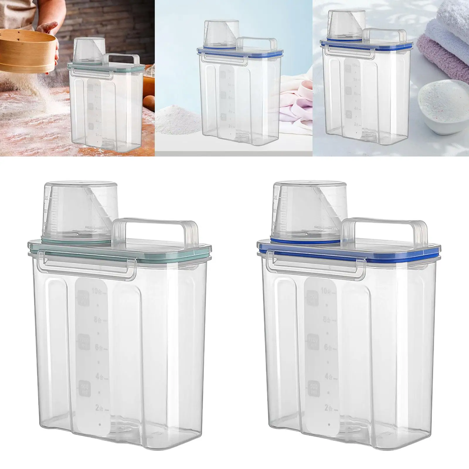 Laundry Powder Dispenser 1.5L Multipurpose Fabric Softener Storage Container Liquid Soap Dispenser for Laundry Room Home Kitchen
