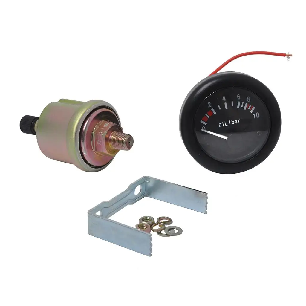 12V Boat Marine 0-10 bar Oil Pressure Gauge Pointer 