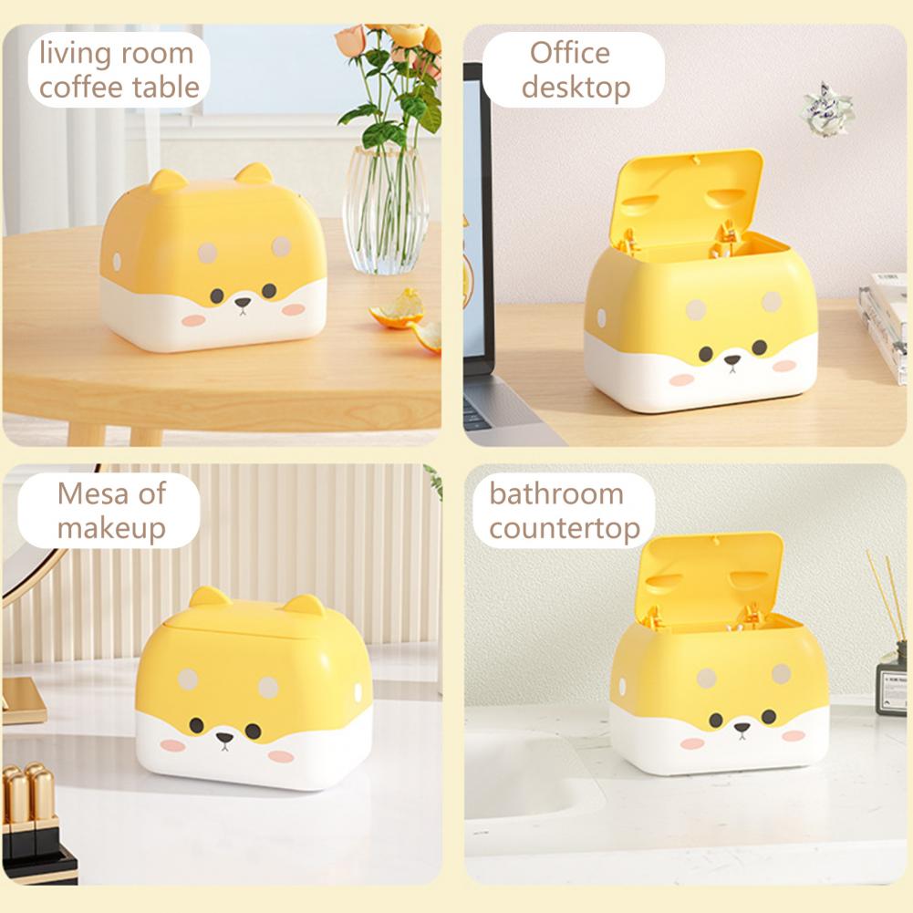 Cartoon Tissue Box Waste Trash Cans Versatile Storage Tissue Box Waste Bin Dorm
