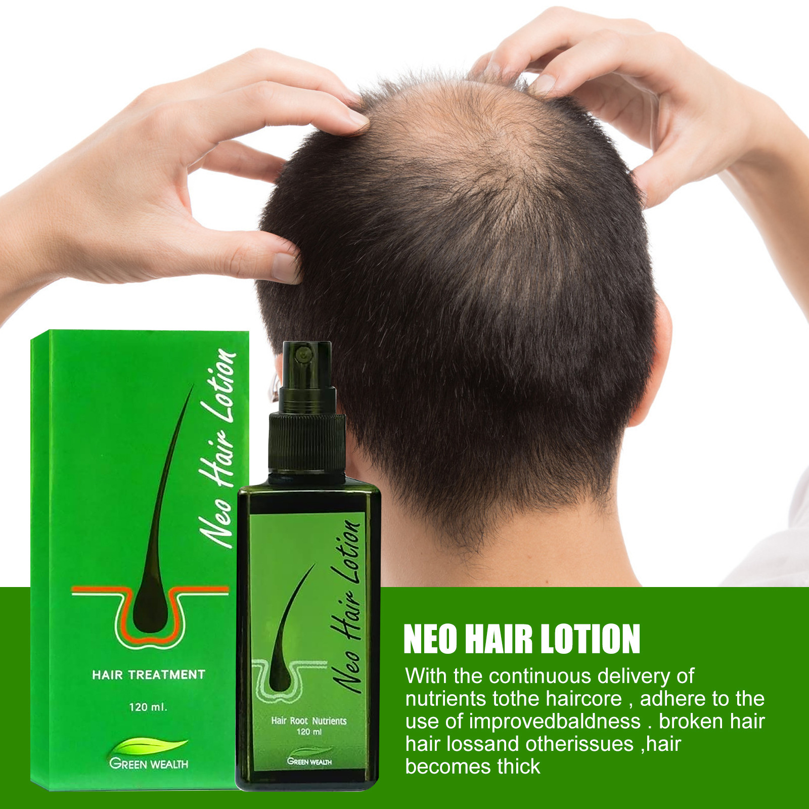 Description Picture 3 of itemNeo Hair Lotion Herbs 100% Natural Treatment Spray Stop Hair Loss Root BEARD SIDEBURNS LONGER Nutrients MSDS Report Support