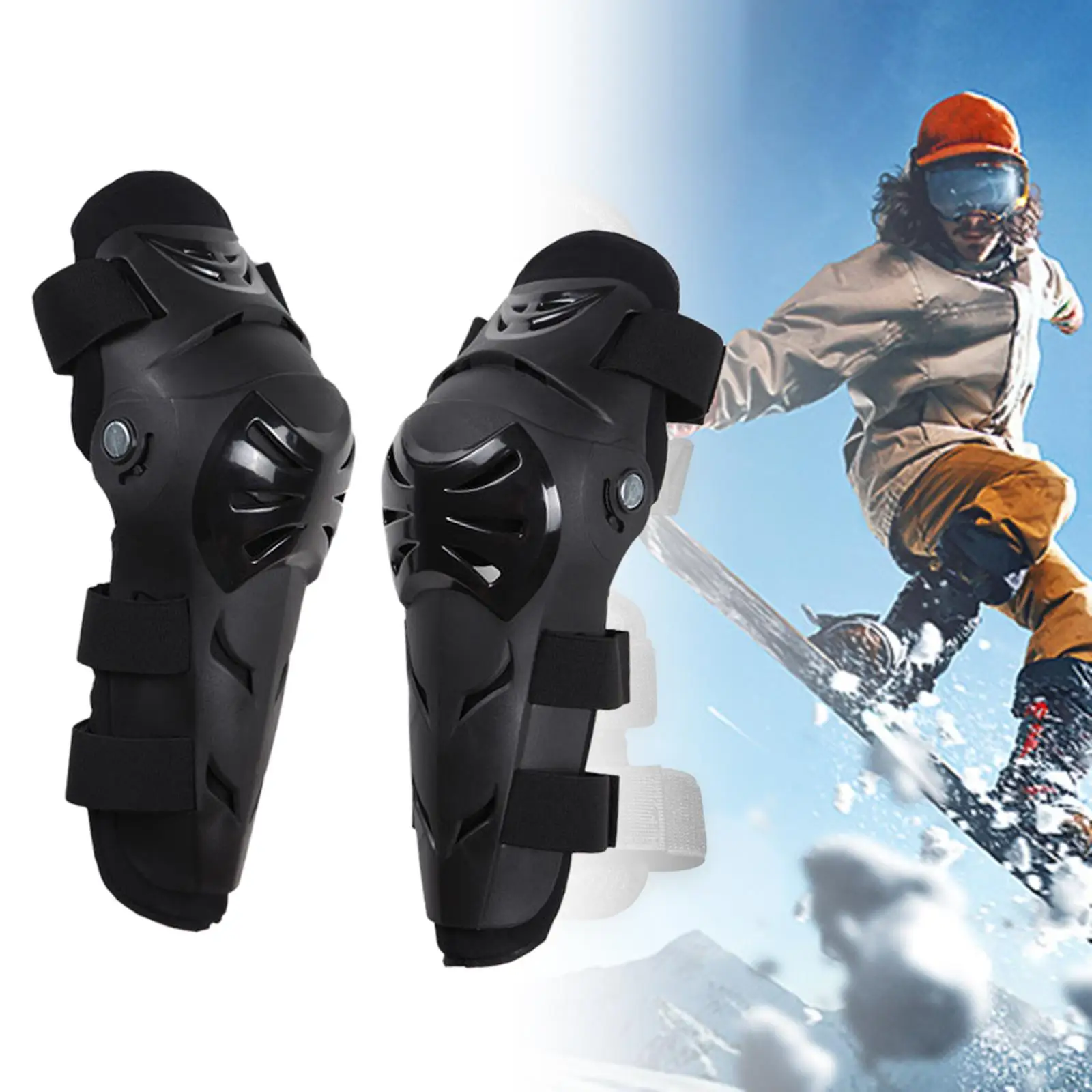 Motorcycle Knee Shin Guards Elastic Band Nonslip Knee Shin Pads Protector for Skateboard Skating Motorcycle Motocross Sport