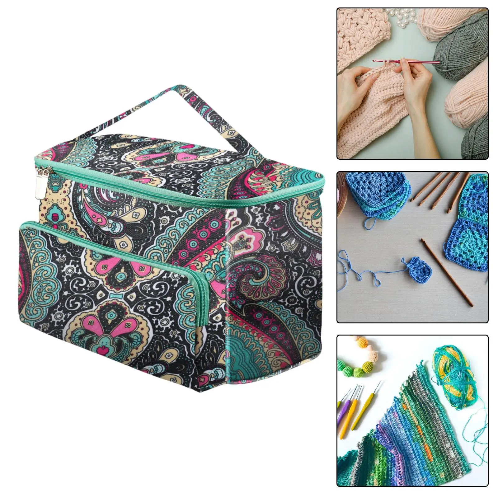 Yarn Storage Tote Bag Knitting Crochet Supplies Lightweight Portable Empty Storage Organizer Crochet Accessories Yarn Organizer