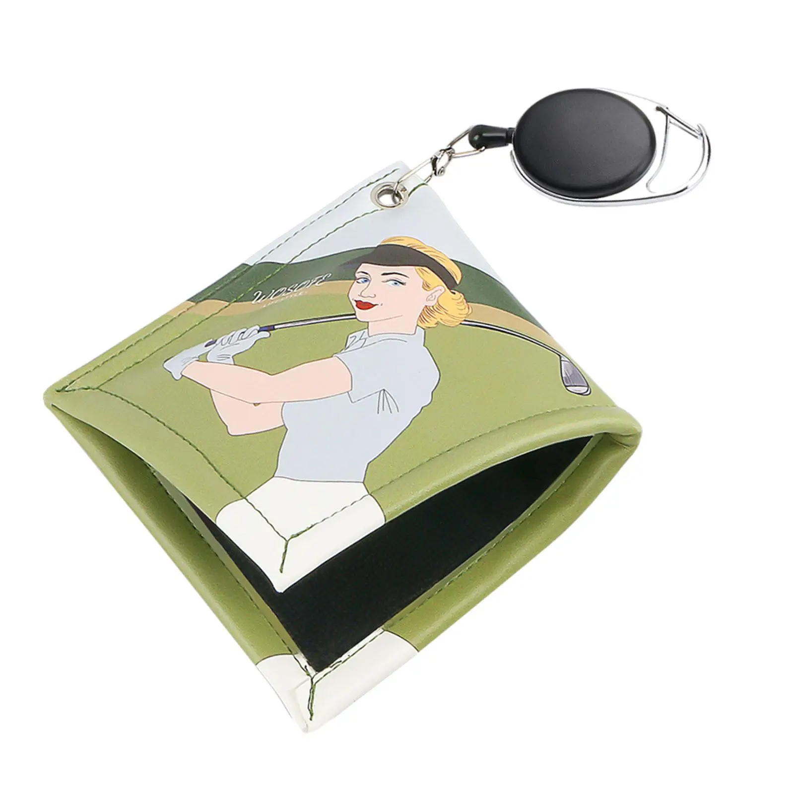 Golf Ball Towel with Retractable Keychain Buckle for Men Women 4.7 x 4.7 inch Golf Ball Cleaning Towel Golf Ball Cleaner Pocket
