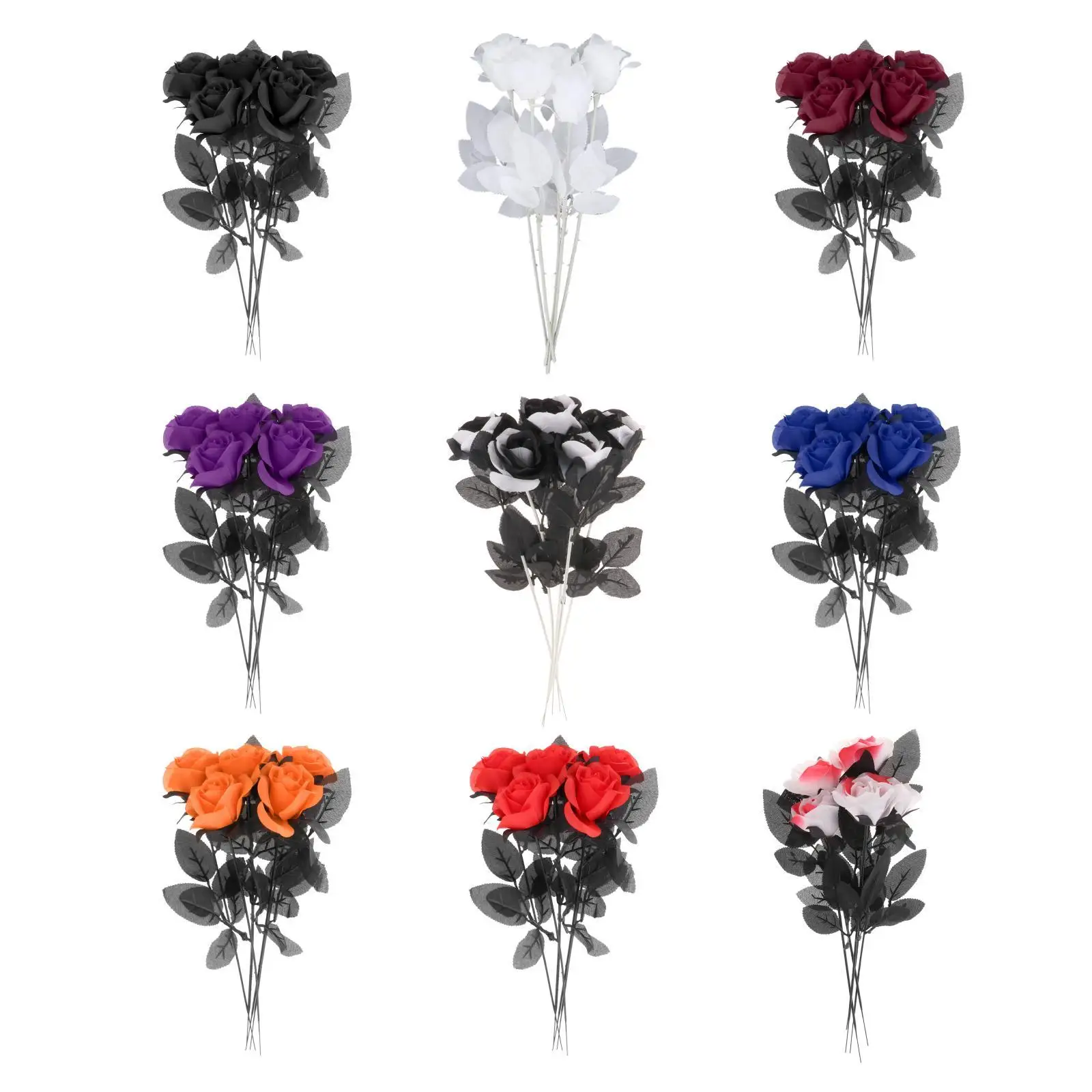 Artificial Flowers Halloween Bouquet of 5 Flowers Decorative Home Decor Party Decor Artificial for Indoor Wedding Party