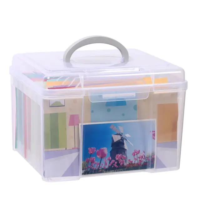 Clear Craft Storage Box - with 6 Tabbed Dividers 