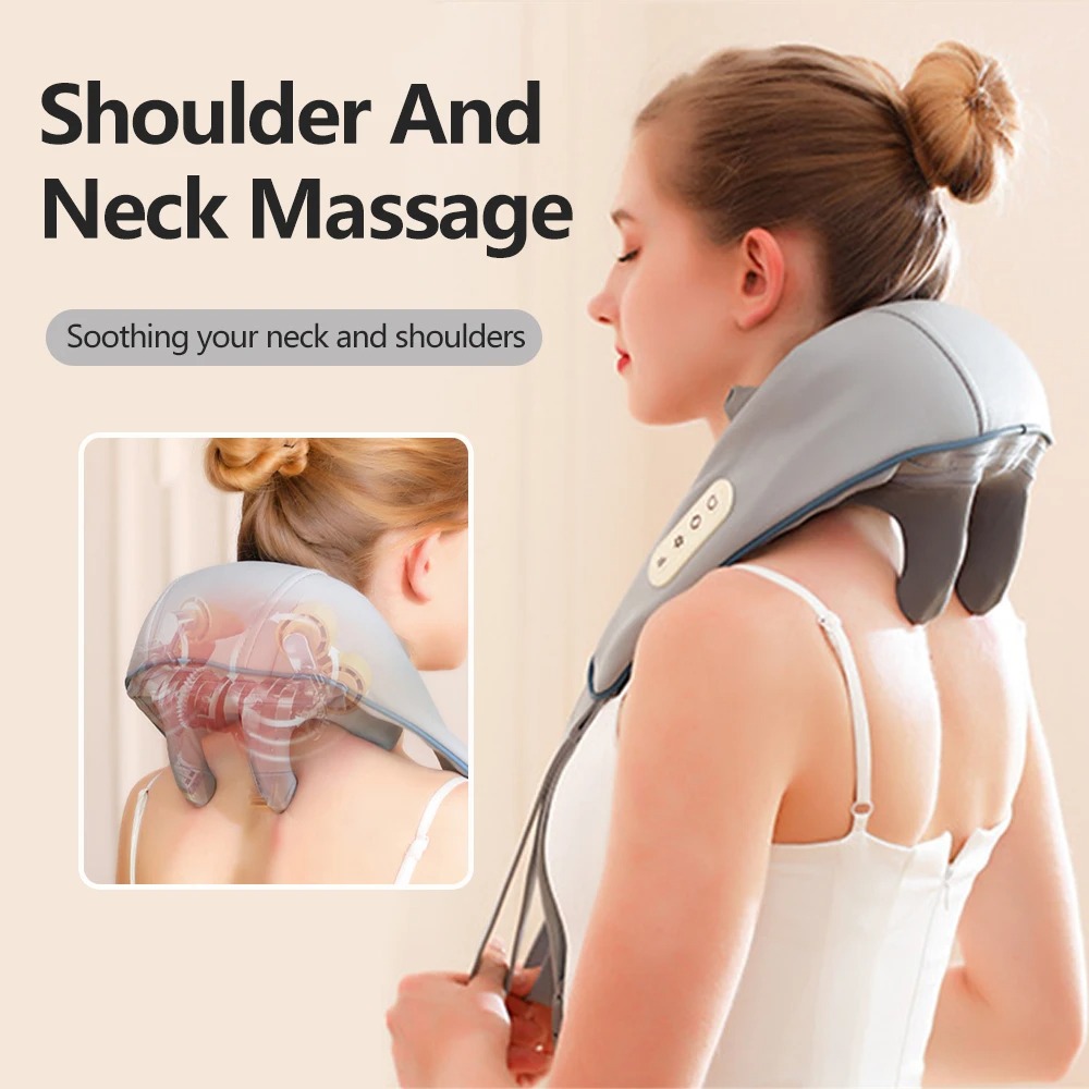 Best of 5D Kneading Shiatsu Massage Shawl Neck Chiropractic Massager For Shoulder Pain Relief Heating Neck Massageador Massagem New Reviews & Tips