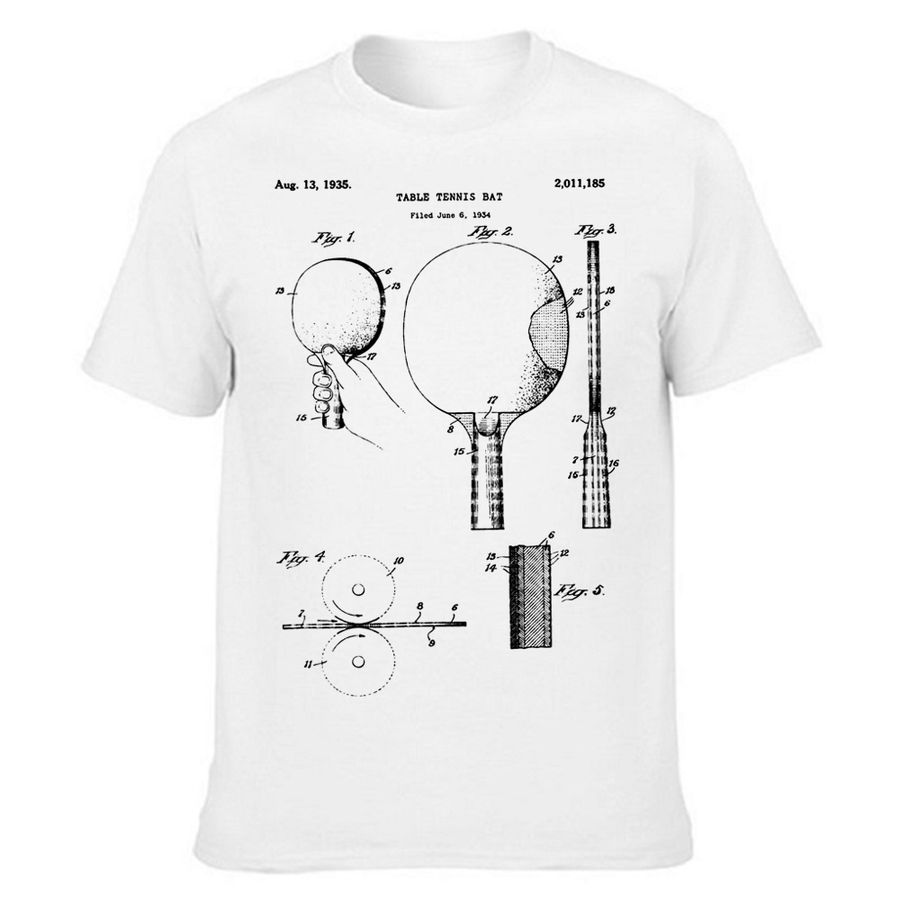 Ping-Pong Tischtennis Sport Liebhaber Crewneck TShirt Zeichnung Druck Kurzarm Sport Herren T-Shirt Hipster Kleidung Euro Größe – Detail 3